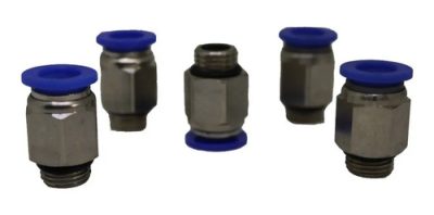 Kit 5 Conexões Pneumática Reta Macho 1/4x10 Bsp