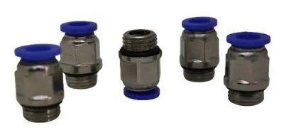 Kit 5 Conexões Pneumática Reta Macho 1/4x08 Bsp