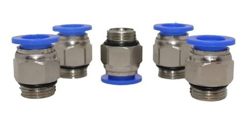 Kit 05 Conexão Reta Pneumática Macho Rosca 3/8xtubo 12mm Bsp