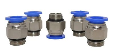 Kit 05 Conexão Reta Pneumática Macho Rosca 3/8xtubo 12mm Bsp