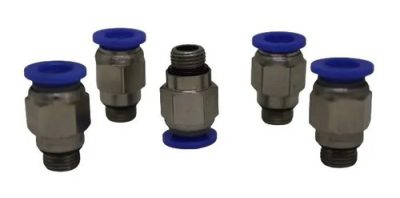 Kit 5 Conexão Pneumática Instantânea Reta Macho 1/8x8 Bsp