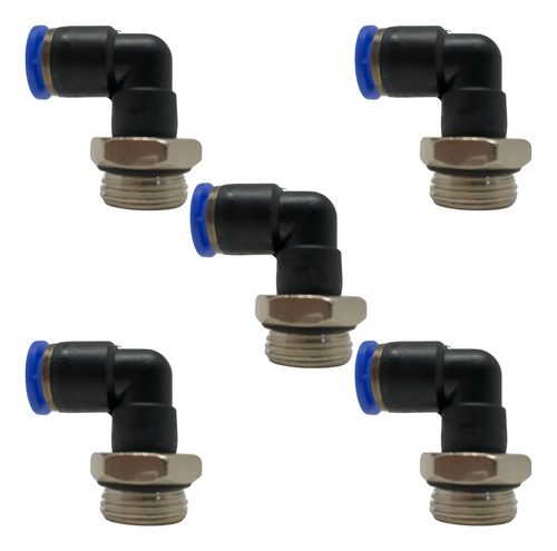 5 Conexão Engate Rápido Cotovelo Rosca 3/8 Tubo 8mm