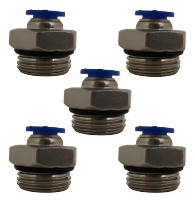 Kit 5 Conexões Pneumática Reta Macho 1/2x08 Bsp